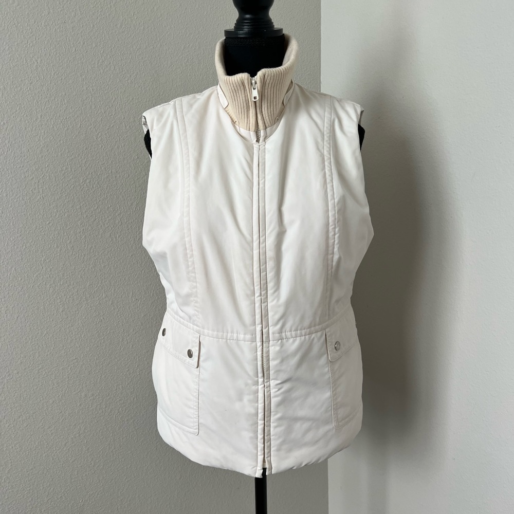 Ann Taylor Ivory Puffer Vest Jacket